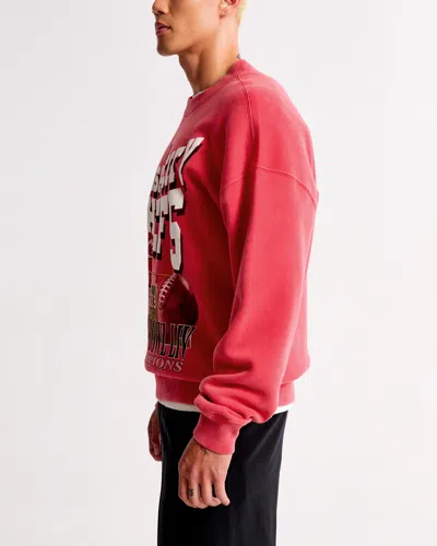 Abercrombie & Fitch Kansas City Chiefs Graphic Crew Sweatshirt In Red