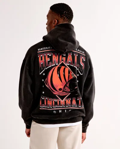 Abercrombie & Fitch Cincinnati Bengals Graphic Popover Hoodie In Brown