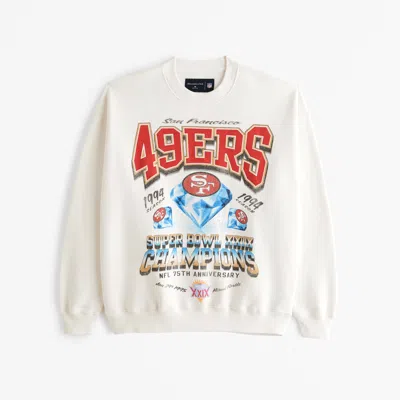 Abercrombie & Fitch San Francisco 49ers Graphic Crew Sweatshirt In Neutral
