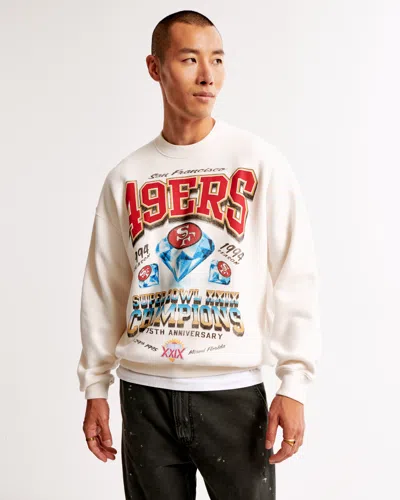 Abercrombie & Fitch San Francisco 49ers Graphic Crew Sweatshirt In Neutral