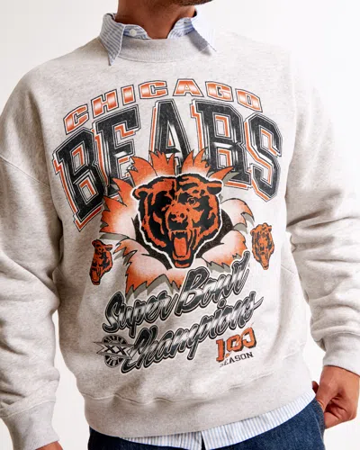 Abercrombie & Fitch Chicago Bears Graphic Crew Sweatshirt In Neutral