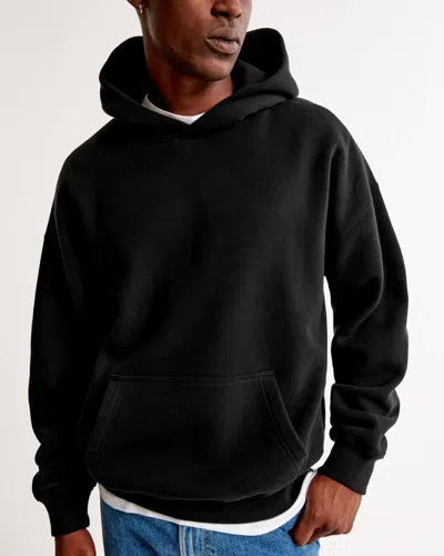 Abercrombie & Fitch Essential Popover Hoodie In Black