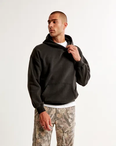 Abercrombie & Fitch Essential Popover Hoodie In Black
