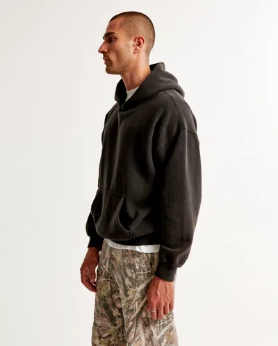 Abercrombie & Fitch Essential Popover Hoodie In Black