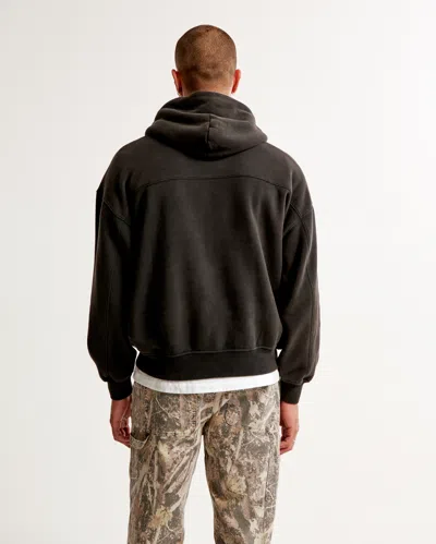 Abercrombie & Fitch Essential Popover Hoodie In Black