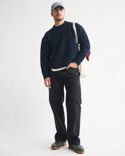 Abercrombie & Fitch A&f Essential Crew Sweater In Blue
