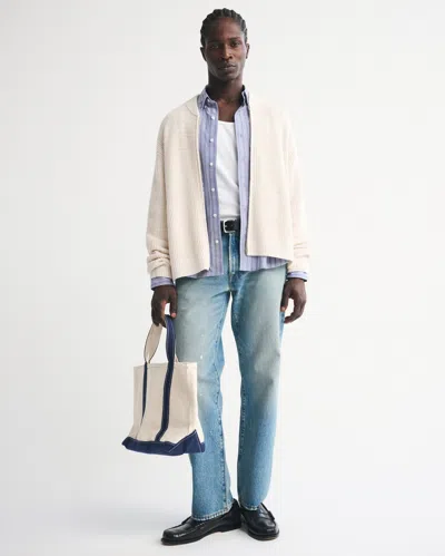 Abercrombie & Fitch Zip Cardigan In White