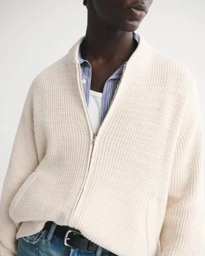 Abercrombie & Fitch Zip Cardigan In White