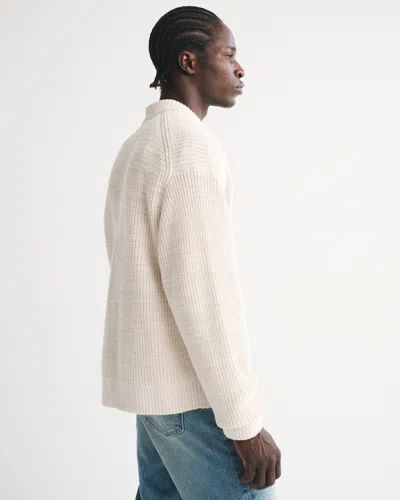 Abercrombie & Fitch Zip Cardigan In White