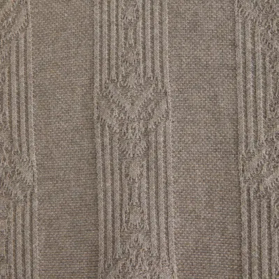 Abercrombie & Fitch Textural Striped Johnny Collar Sweater Polo In Brown