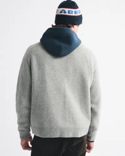 Abercrombie & Fitch Oversized Vail Graphic Crew Sweater In Gray