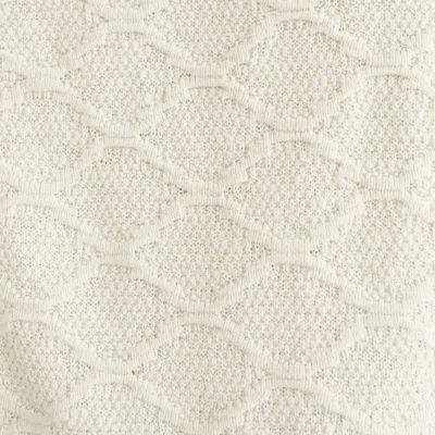 Abercrombie & Fitch Crochet-style Button-through Sweater Polo In White