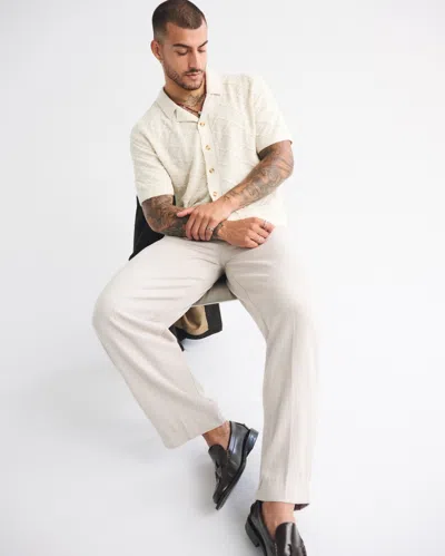 Abercrombie & Fitch Crochet-style Button-through Sweater Polo In White