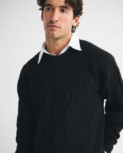 Abercrombie & Fitch Cable Crew Sweater In Black