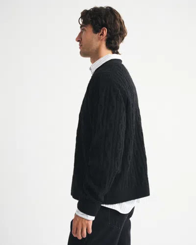 Abercrombie & Fitch Cable Crew Sweater In Black