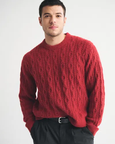 Abercrombie & Fitch Cable Crew Sweater In Black