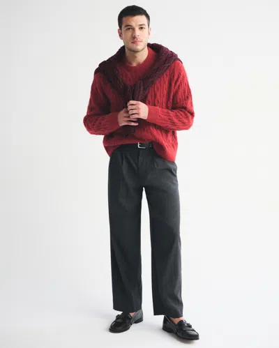 Abercrombie & Fitch Cable Crew Sweater In Black