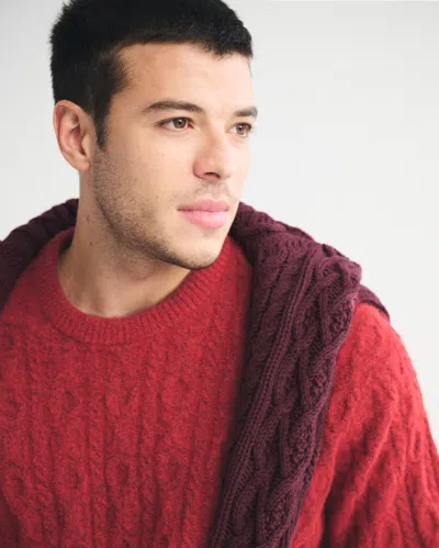 Abercrombie & Fitch Cable Crew Sweater In Black