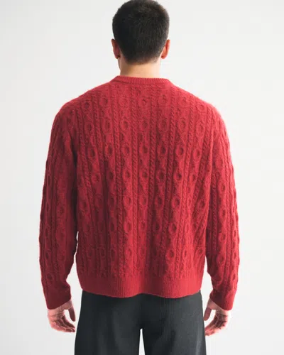 Abercrombie & Fitch Cable Crew Sweater In Black