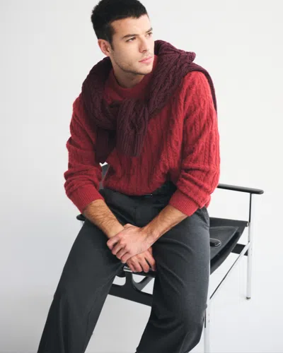 Abercrombie & Fitch Cable Crew Sweater In Black