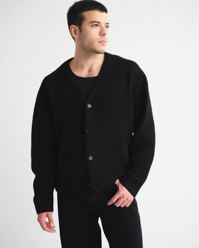 Abercrombie & Fitch Fuzzy Cardigan In Black