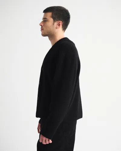 Abercrombie & Fitch Fuzzy Cardigan In Black