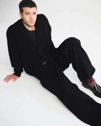 Abercrombie & Fitch Fuzzy Cardigan In Black