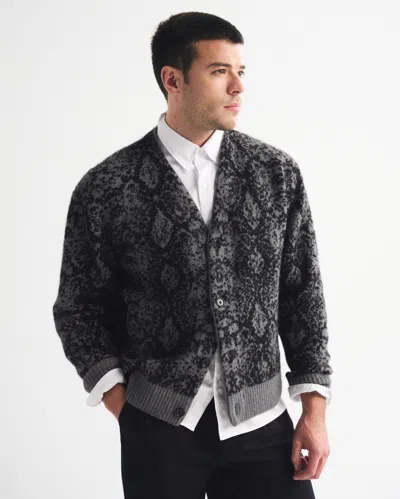 Abercrombie & Fitch Fuzzy Cardigan In Gray