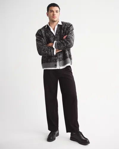 Abercrombie & Fitch Fuzzy Cardigan In Gray