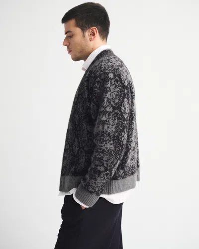 Abercrombie & Fitch Fuzzy Cardigan In Gray