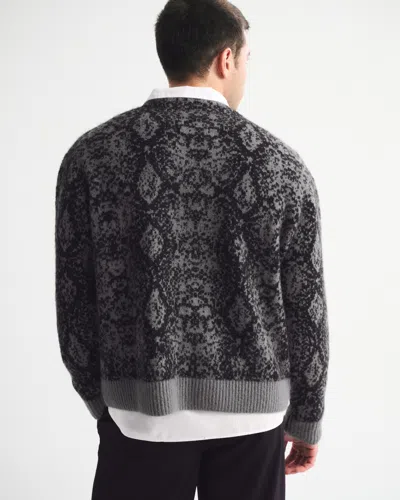 Abercrombie & Fitch Fuzzy Cardigan In Gray