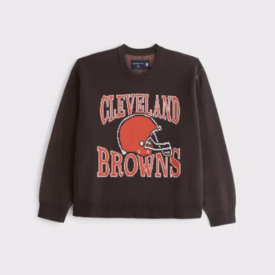 Abercrombie & Fitch Cleveland Browns Crew Sweater In Brown