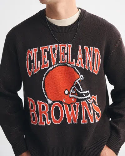 Abercrombie & Fitch Cleveland Browns Crew Sweater In Brown