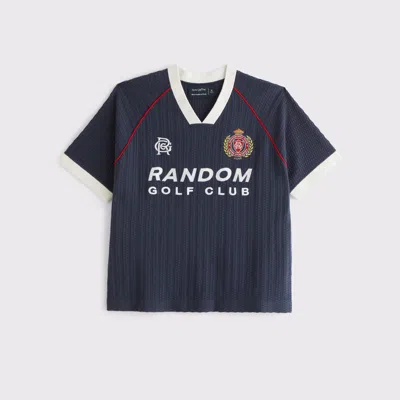 Abercrombie & Fitch Random Golf Club Soccer Jersey-inspired Sweater In Blue