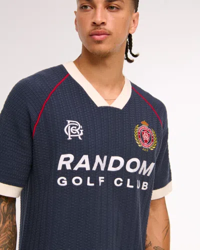 Abercrombie & Fitch Random Golf Club Soccer Jersey-inspired Sweater In Blue