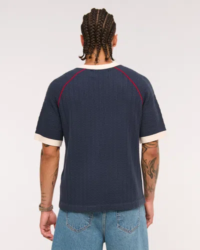 Abercrombie & Fitch Random Golf Club Soccer Jersey-inspired Sweater In Blue