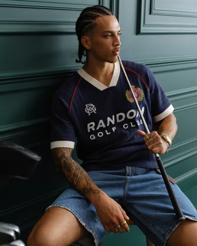 Abercrombie & Fitch Random Golf Club Soccer Jersey-inspired Sweater In Blue