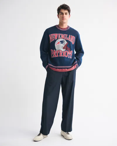 Abercrombie & Fitch New England Patriots Crew Sweater In Blue