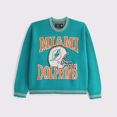 Abercrombie & Fitch Miami Dolphins Crew Sweater In Blue