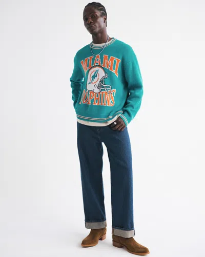 Abercrombie & Fitch Miami Dolphins Crew Sweater In Blue