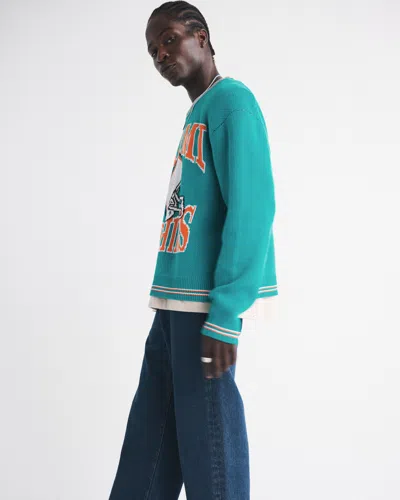 Abercrombie & Fitch Miami Dolphins Crew Sweater In Blue