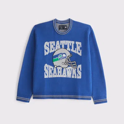 Abercrombie & Fitch Seattle Seahawks Crew Sweater In Black