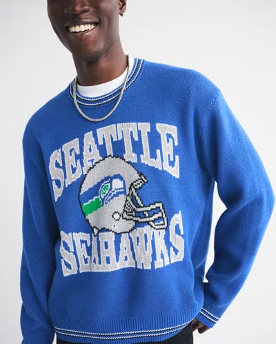 Abercrombie & Fitch Seattle Seahawks Crew Sweater In Black