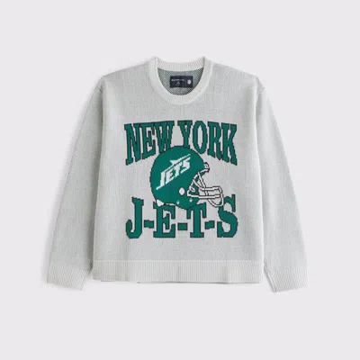 Abercrombie & Fitch New York Jets Crew Sweater In Blue