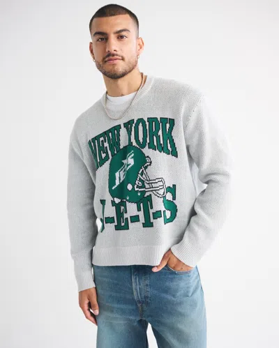 Abercrombie & Fitch New York Jets Crew Sweater In Blue
