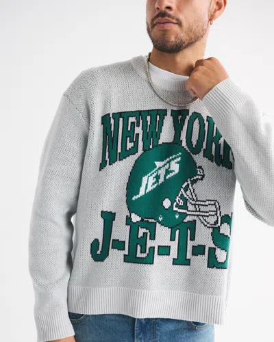 Abercrombie & Fitch New York Jets Crew Sweater In Blue