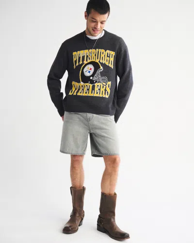 Abercrombie & Fitch Pittsburgh Steelers Crew Sweater In Blue