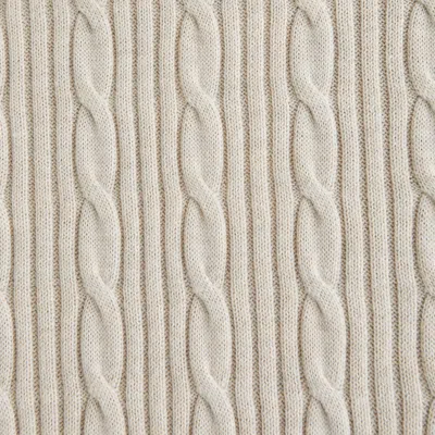 Abercrombie & Fitch Merino Wool-blend Cable Crew Sweater In Neutral