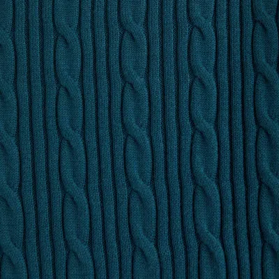 Abercrombie & Fitch Merino Wool-blend Cable Crew Sweater In Blue