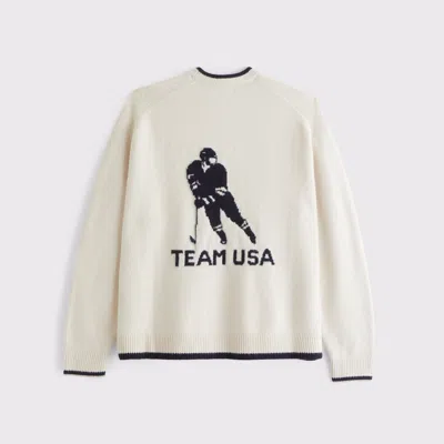 Abercrombie & Fitch Oversized Olympics Graphic Crew Sweater In Brown